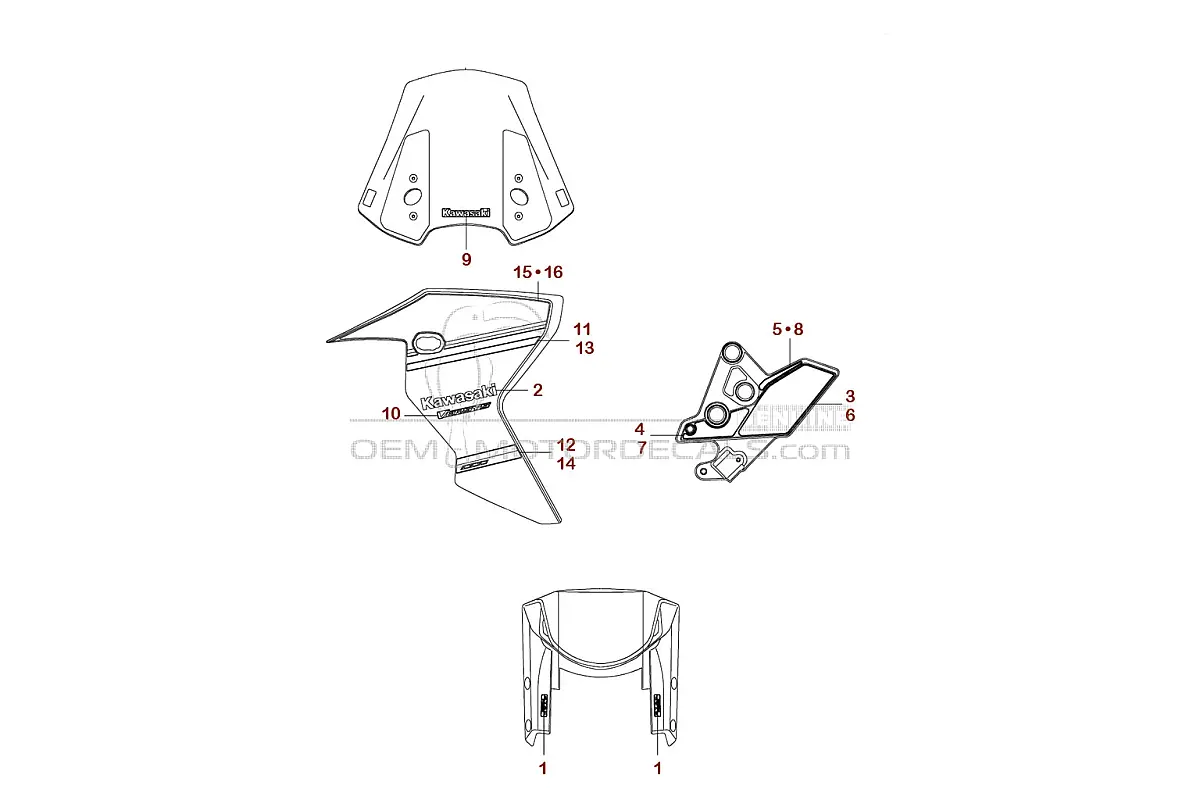 Naklejki do Kawasaki KLZ1000 VERSYS 2022 - Zielony • Kawasaki Naklejki OEM