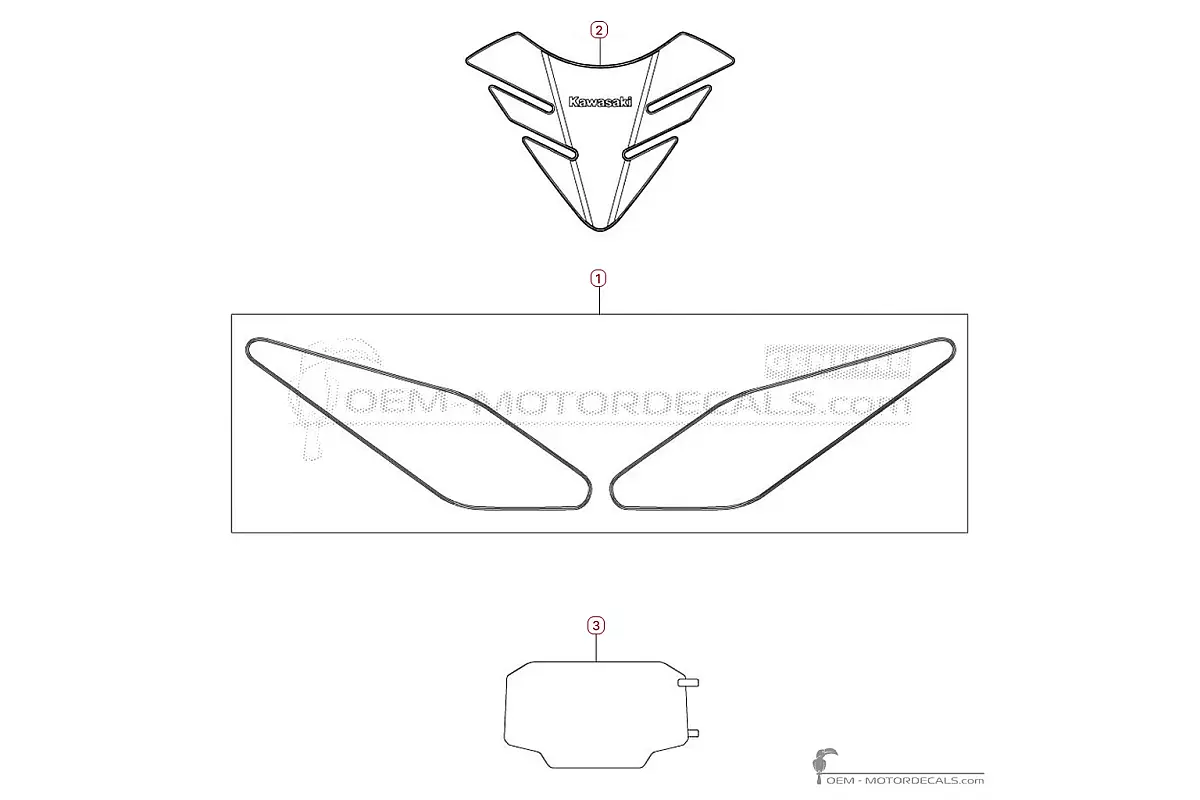 Autocollants pour Autocollants optionnels • Kawasaki Autocollants OEM