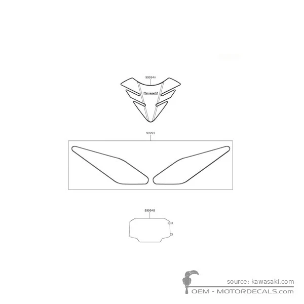 Naklejki do Naklejki opcjonalne • Kawasaki Naklejki OEM