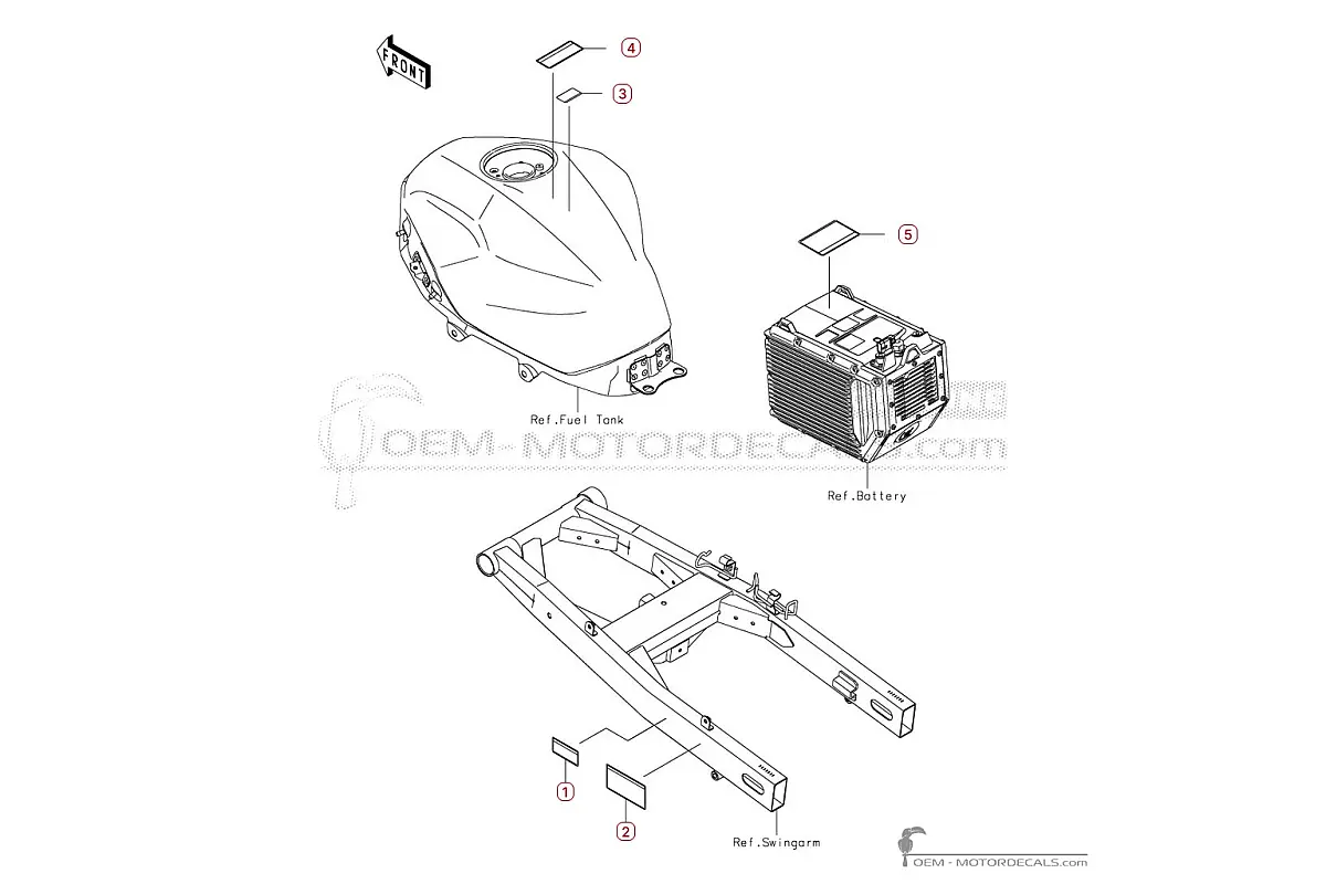 Autocollants pour Étiquettes d'avertissement • Kawasaki Autocollants OEM