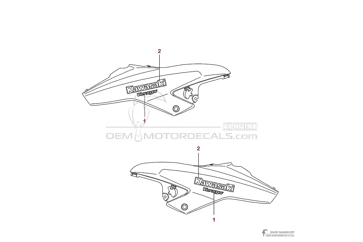 Pegatinas para Kawasaki KLE650 VERSYS 2014 - Negro • Kawasaki Pegatinas OEM