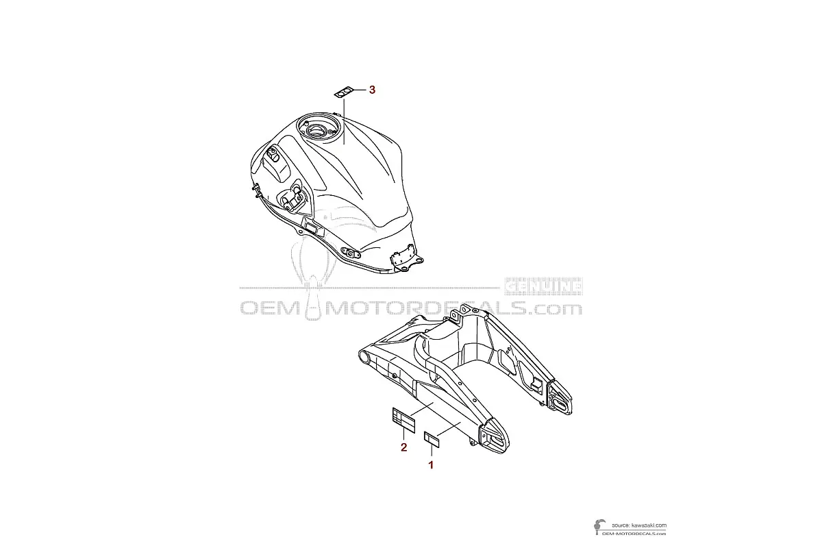 Autocollants pour Kawasaki KLE650 VERSYS - Étiquettes de mise en garde • Kawasaki Autocollants OEM