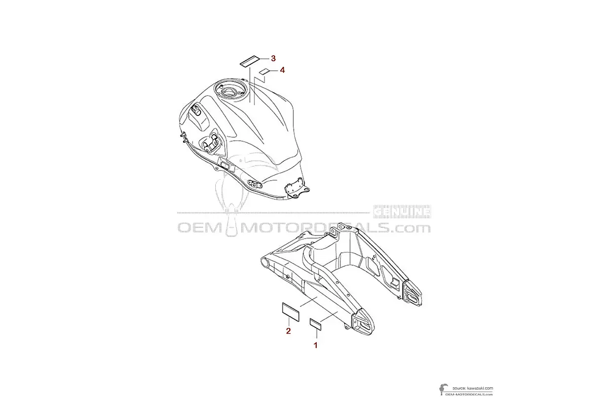 Pegatinas para Kawasaki KLE650 VERSYS - Etiquetas de precaución • Kawasaki Pegatinas OEM