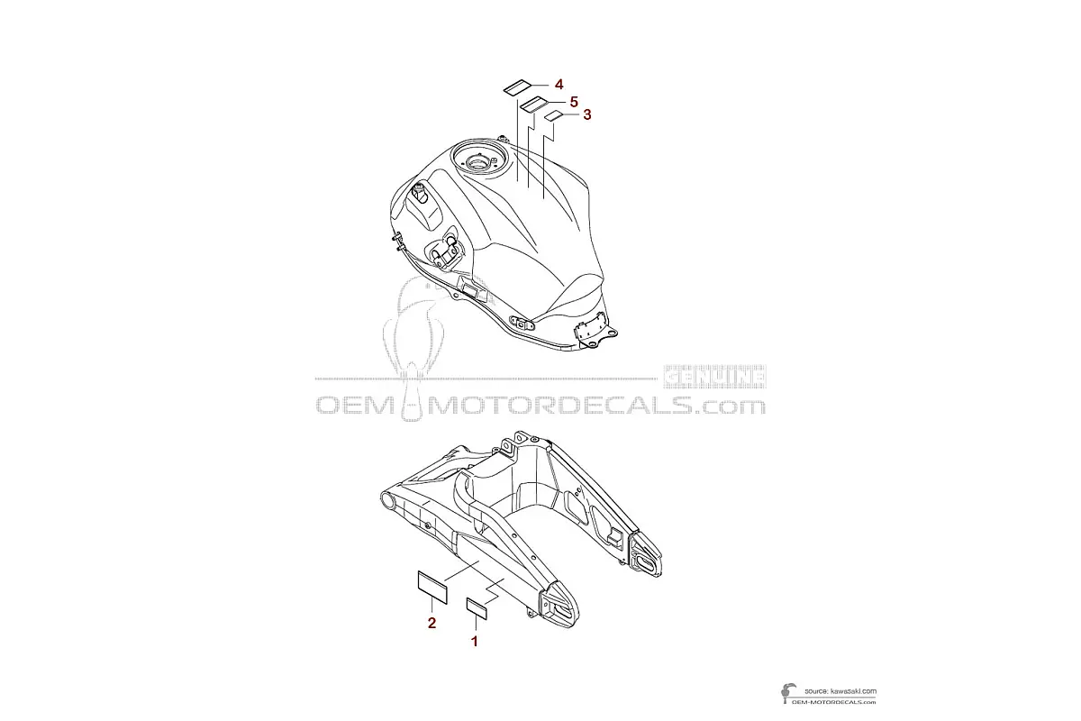 Adesivi per Kawasaki KLE650 VERSYS - Etichette di avvertenza • Kawasaki Adesivi OEM