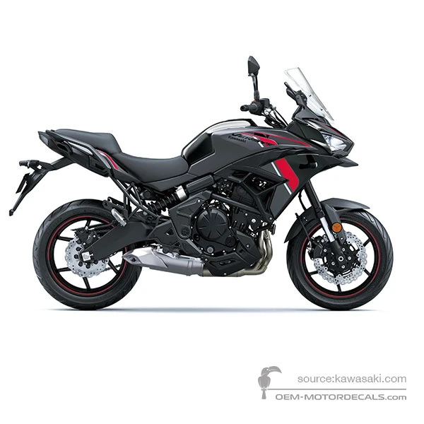 Naklejki do Kawasaki KLE650 VERSYS 2024 - Szaro Czerwony • Kawasaki Naklejki OEM