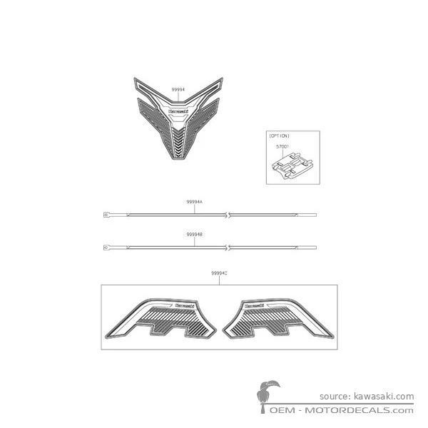 Aufkleber für Optionale Aufkleber • Kawasaki OEM-Aufkleber