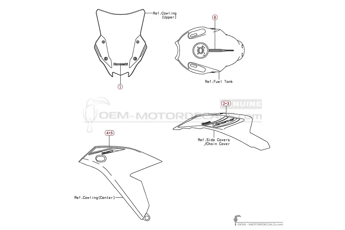 Adesivi per Kawasaki VERSYS 650 | KLE650 2026 • Kawasaki Adesivi OEM