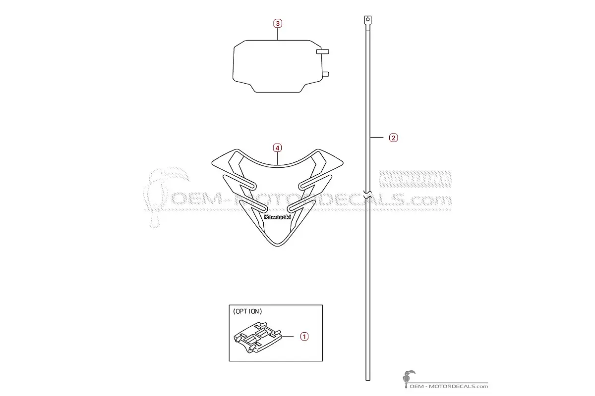 Naklejki do Naklejki opcjonalne • Kawasaki Naklejki OEM