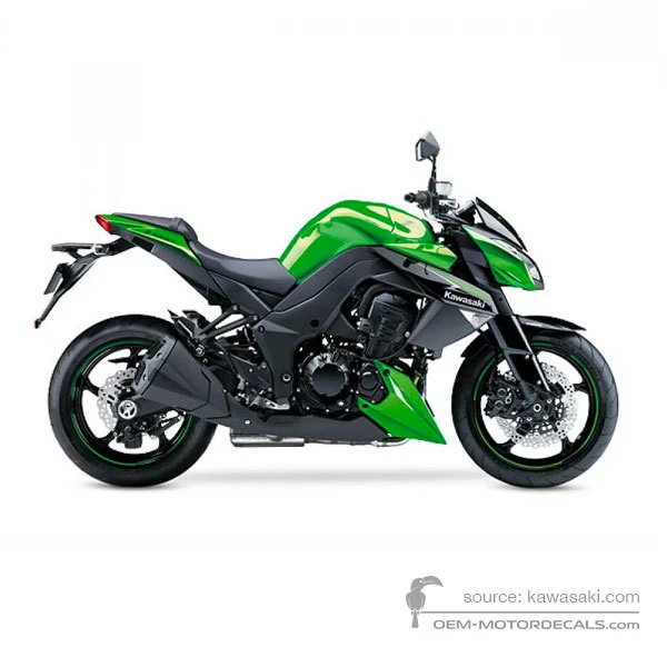 Stickers voor Kawasaki Z1000 2013 - Groen • Kawasaki OEM Stickers
