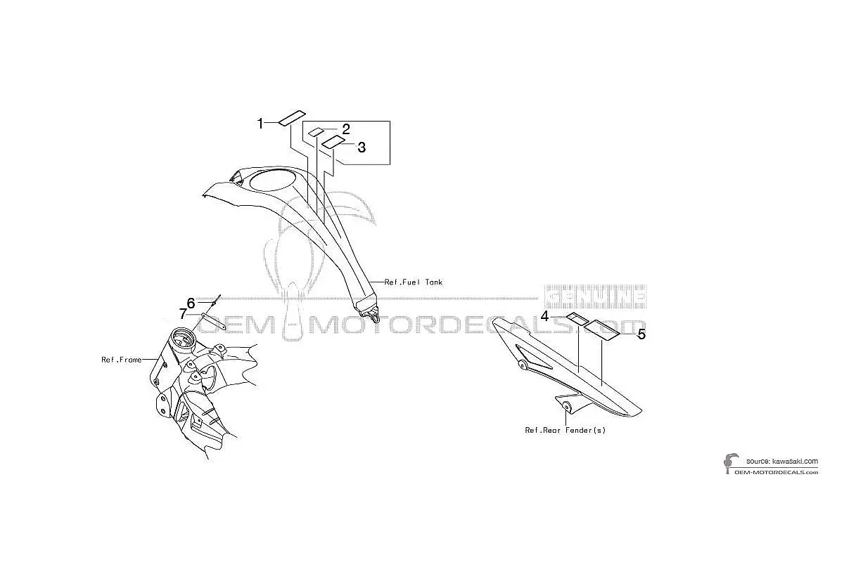 Aufkleber für Kawasaki Z1000 - Vorsichtsetiketten • Kawasaki OEM-Aufkleber