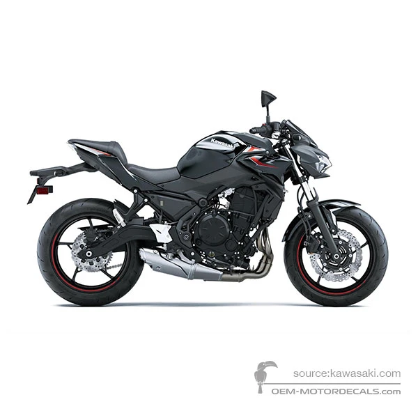 Aufkleber für Kawasaki Z650 | ER650 2025 - Dunkelgrau • Kawasaki OEM-Aufkleber