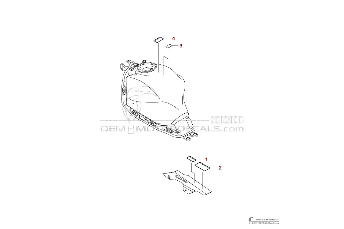 Aufkleber für Kawasaki Z650 | ER650 2025 - Vorsichtsetiketten • Kawasaki OEM-Aufkleber