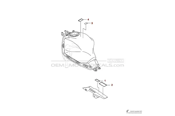 Kawasaki Z650 | ER650 2025 - Vorsichtsetiketten