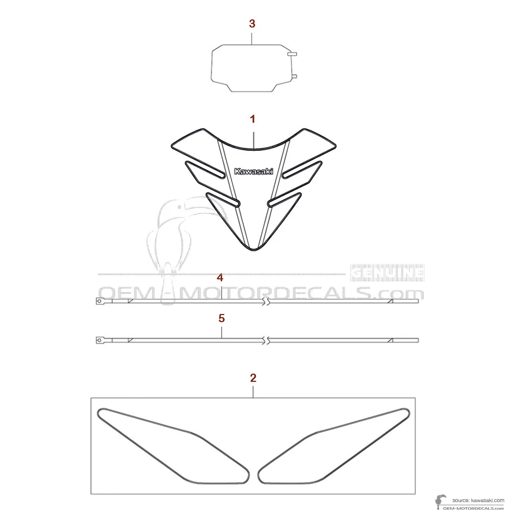 Aufkleber für Kawasaki Z650 | ER650 2025 - Optionale Aufkleber • Kawasaki OEM-Aufkleber