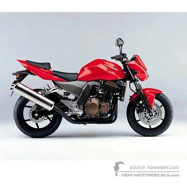 Stickers voor Kawasaki Z750 2004 - Rood • Kawasaki OEM Stickers