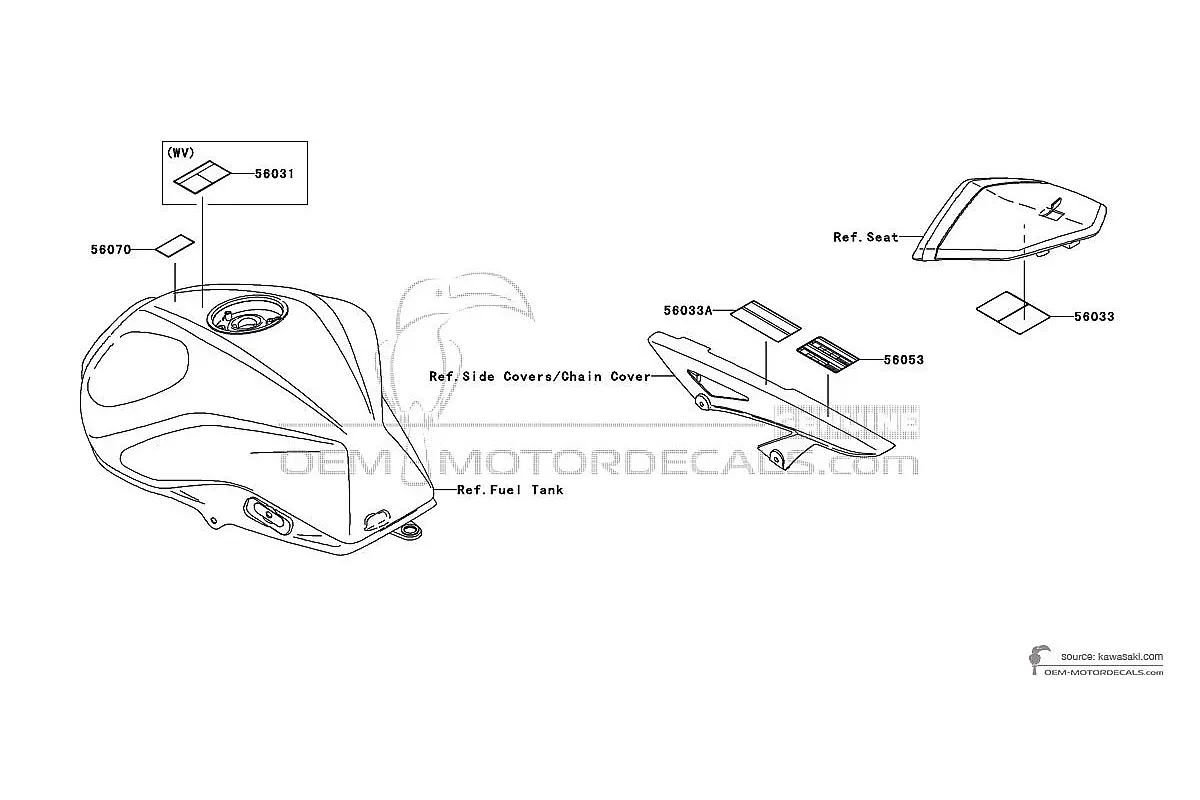 Autocollants pour Kawasaki Z750 - Étiquettes de mise en garde • Kawasaki Autocollants OEM