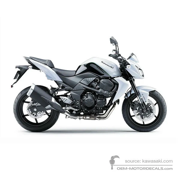 Stickers voor Kawasaki Z750 2010 - Wit • Kawasaki OEM Stickers