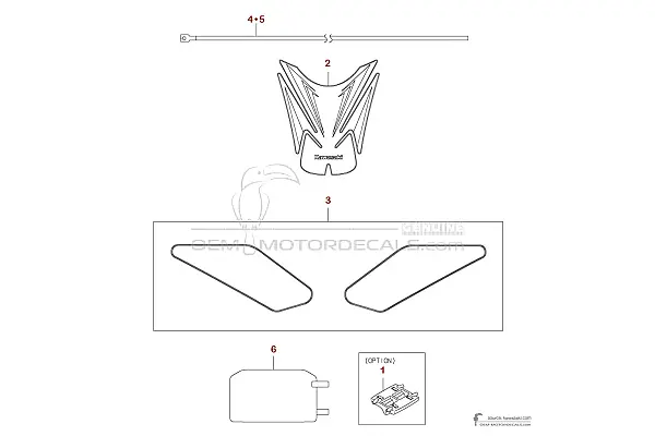 Kawasaki Z900 | ZR900 2025 - Autocollants Optionnels