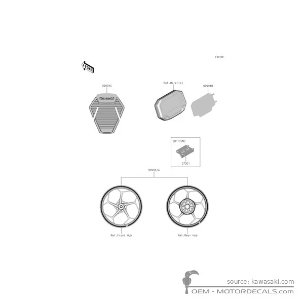 Optionele stickers voor Z E-1 2025 • Kawasaki OEM Stickers