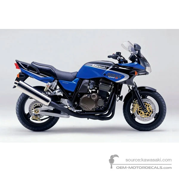 Aufkleber für Kawasaki ZRX1200S 2002 - Blau • Kawasaki OEM-Aufkleber