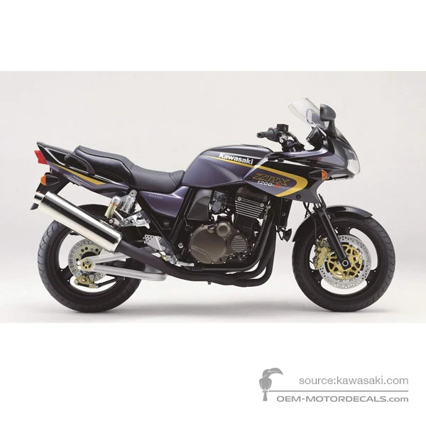 Pegatinas para Kawasaki ZRX1200S 2002 - Gris • Kawasaki Pegatinas OEM