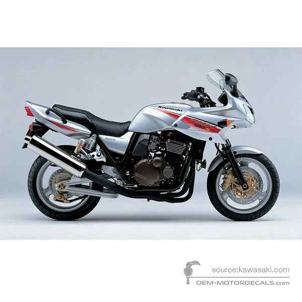 Adesivi per Kawasaki ZRX1200S | ZR1200 2003 - Argento • Kawasaki Adesivi OEM