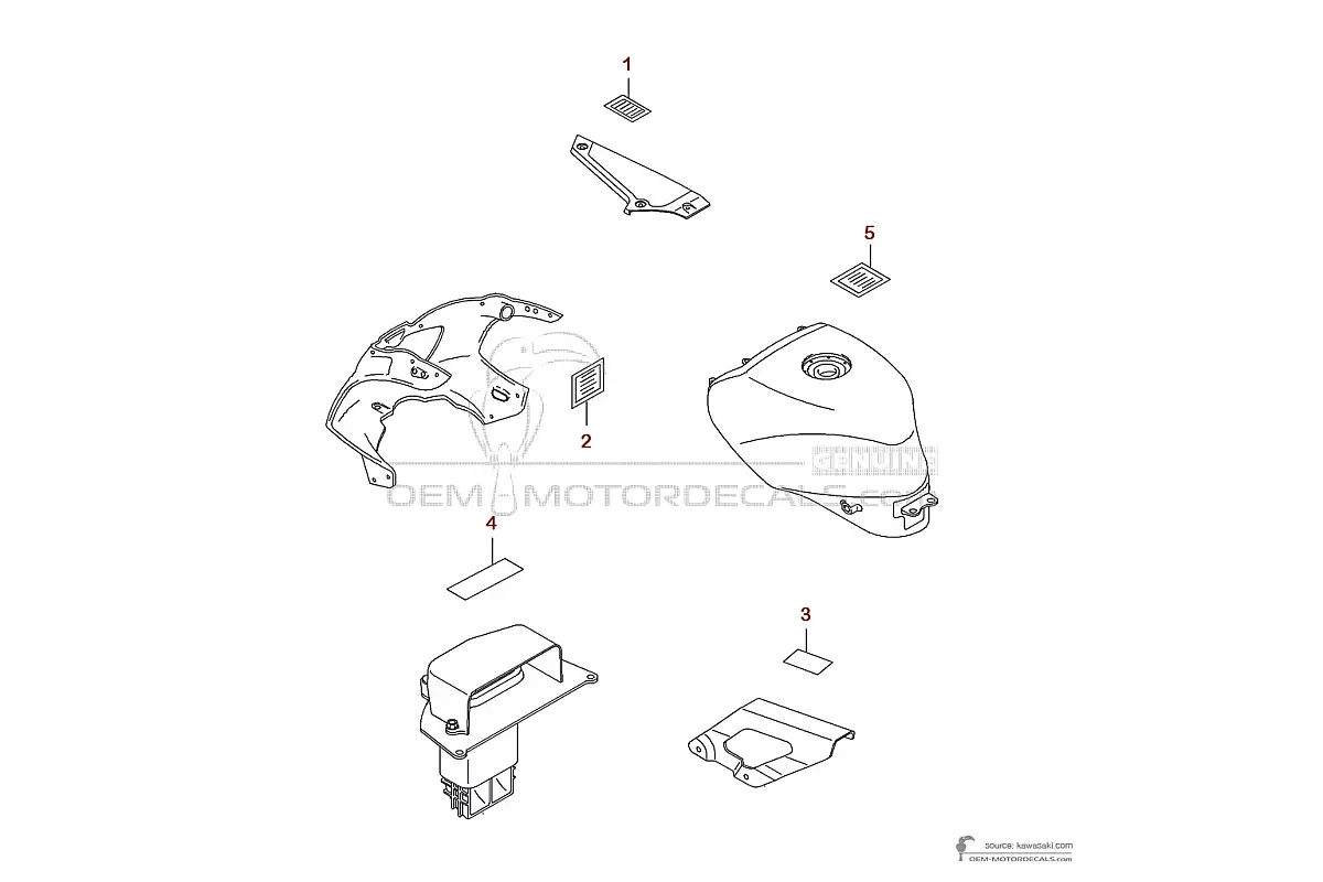 Pegatinas para Kawasaki ZXR400 | ZX400 1991 - Etiquetas de precaución • Kawasaki Pegatinas OEM