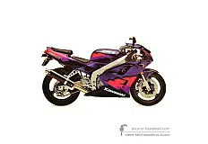 Decals for Kawasaki ZXR400 1994 - Purple • Kawasaki OEM Decals