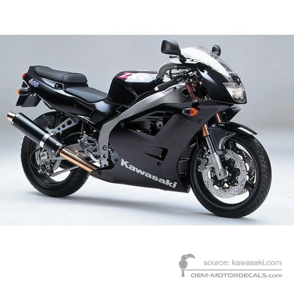OEM Decals Kawasaki ZXR400 1998 - Black • Original Stickers