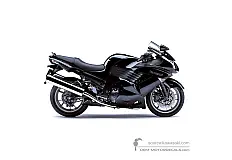 Aufkleber für Kawasaki ZZR1400 2007 - Schwarz • Kawasaki OEM-Aufkleber