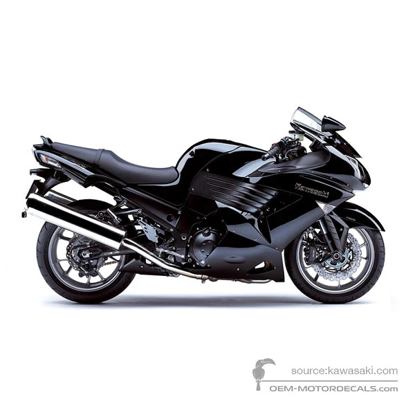 Stickers voor Kawasaki ZZR1400 2007 - Zwart • Kawasaki OEM Stickers
