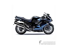 Adesivi per Kawasaki ZZR1400 2007 - Blu • Kawasaki Adesivi OEM