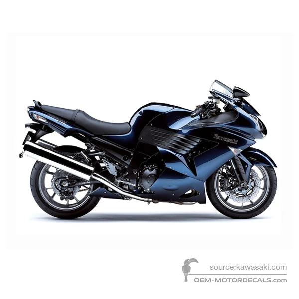 Stickers voor Kawasaki ZZR1400 2007 - Blauw • Kawasaki OEM Stickers