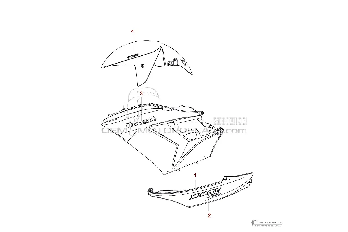 Naklejki do Kawasaki ZZR1400 2009 - Zielony • Kawasaki Naklejki OEM