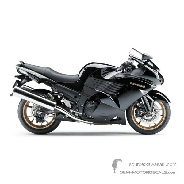 Stickers voor Kawasaki ZZR1400 2010 - Zwart • Kawasaki OEM Stickers