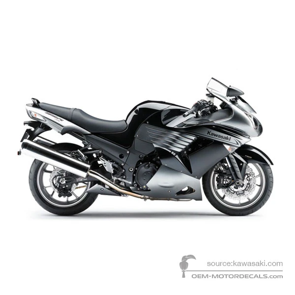 Stickers voor Kawasaki ZZR1400 2010 - Grijs • Kawasaki OEM Stickers