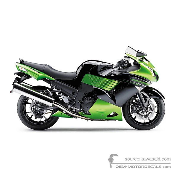Stickers voor Kawasaki ZZR1400 2011 - Groen • Kawasaki OEM Stickers