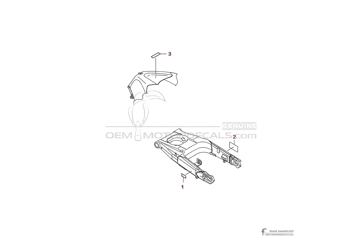 Adesivi per Kawasaki ZZR1400 2012 - Etichette di avvertenza • Kawasaki Adesivi OEM