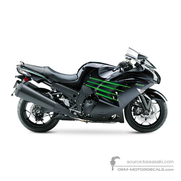 Stickers voor Kawasaki ZZR1400 2017 - Zwart • Kawasaki OEM Stickers