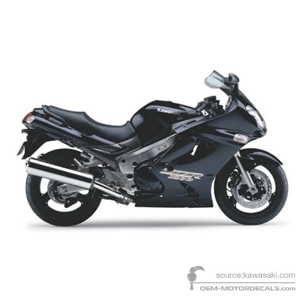 Aufkleber für Kawasaki ZZR1200 2002 - Schwarz • Kawasaki OEM-Aufkleber