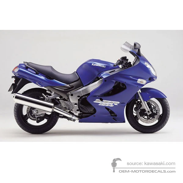 Adesivi per Kawasaki ZZR1200 2002 - Blu • Kawasaki Adesivi OEM