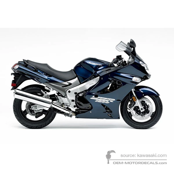 Adesivi per Kawasaki ZZR1200 2005 - Blu • Kawasaki Adesivi OEM