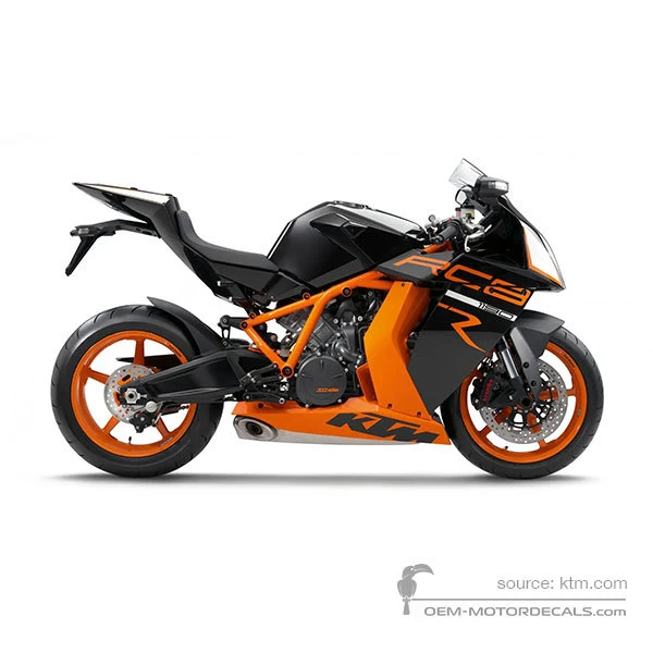 Stickers voor KTM 1190 RC8 R 2012 - Zwart • KTM OEM Stickers