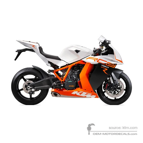 Stickers voor KTM 1190 RC8 R 2013 - Wit • KTM OEM Stickers