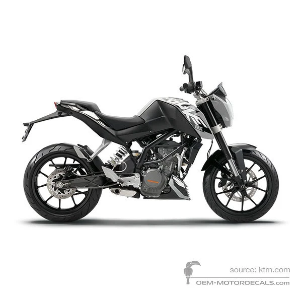 Aufkleber für KTM 125 DUKE 2012 - Grau • KTM OEM-Aufkleber