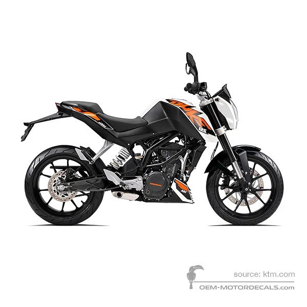 Stickers voor KTM 125 DUKE 2016 - Wit • KTM OEM Stickers