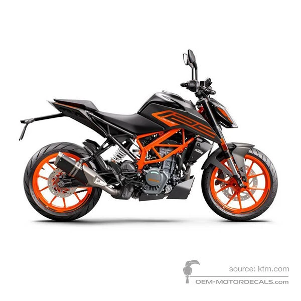 Naklejki do KTM 125 DUKE 2021 - Czarny • KTM Naklejki OEM