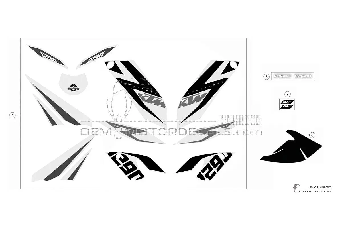 Stickers voor KTM 1290 SUPER DUKE R 2014 - Oranje • KTM OEM Stickers
