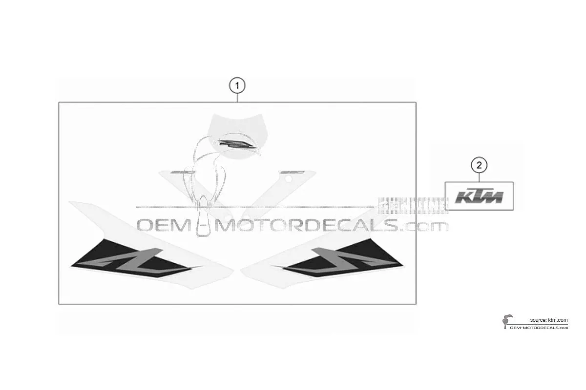 Stickers voor KTM 1290 SUPER DUKE R 2018 - Zwart • KTM OEM Stickers