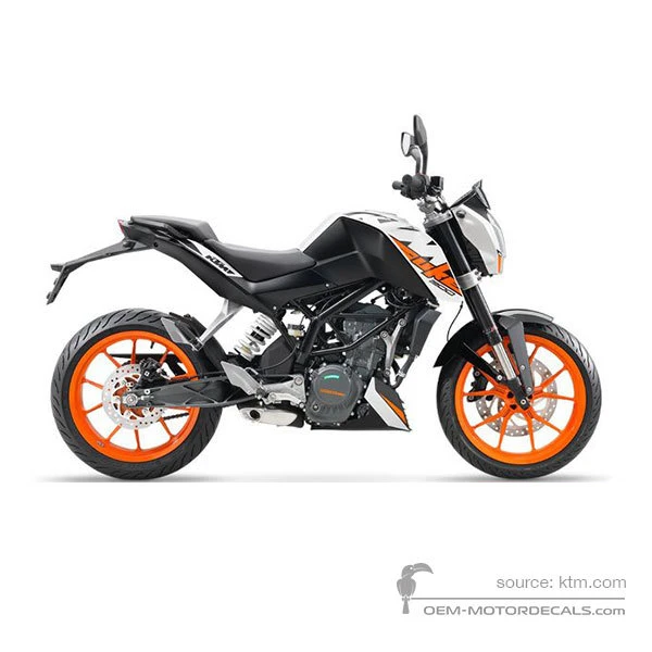 Autocollants pour KTM 200 DUKE 2019 - Blanc • KTM Autocollants OEM
